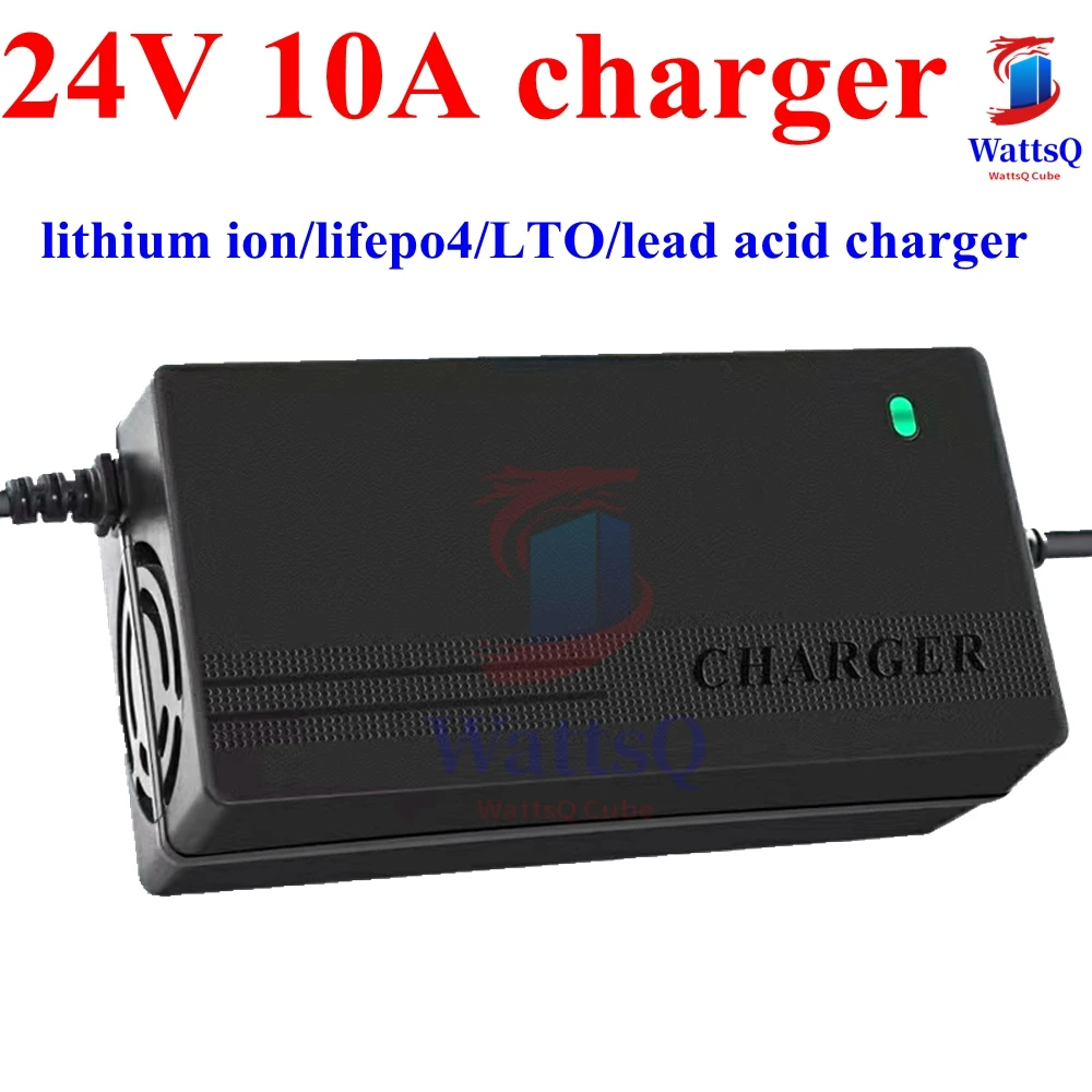 24V 10A charger 24v 29.4V 10A lithium li-ion 8S 29.2V 10A lifepo4 10S 28V 10A LTO battery charger lead acid with display charger