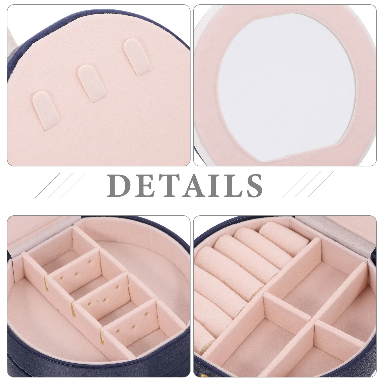 

Compact Jewelry Box Organizer Small Storage for Earrings Pendants Brooches Travel Portable Case Desktop Tidy Gift