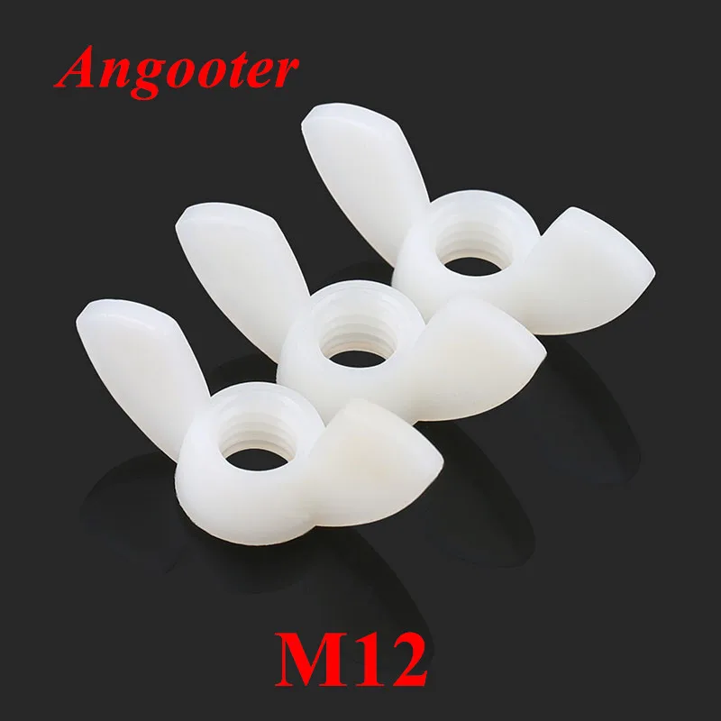 50pcs M12 Wing Nuts DIN315 Hand Tighten Nylon Nut Wingnut Butterfly Nut Ingot Plastic Thumb nut