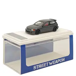 Street Weapon SW 1:64 for Civic EG6 Carbon V2 Black Diecast Miniature Model Car Collection Auto Toys Gift