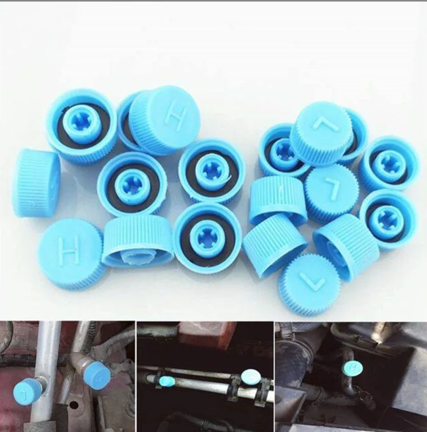 

100 Pair Car Air Conditioning Valve Service Caps High And Low 13mm 18mm -Auto Air Conditioner 134a Valve Cores Caps