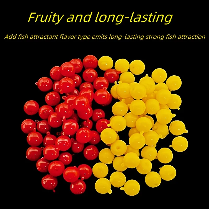60 Pack Floating Soft Fishing Sinkers - High-Scent Elastic TPE Beads 8-14mm with Ring, Lead-Free Reusable Lures for Freshwater