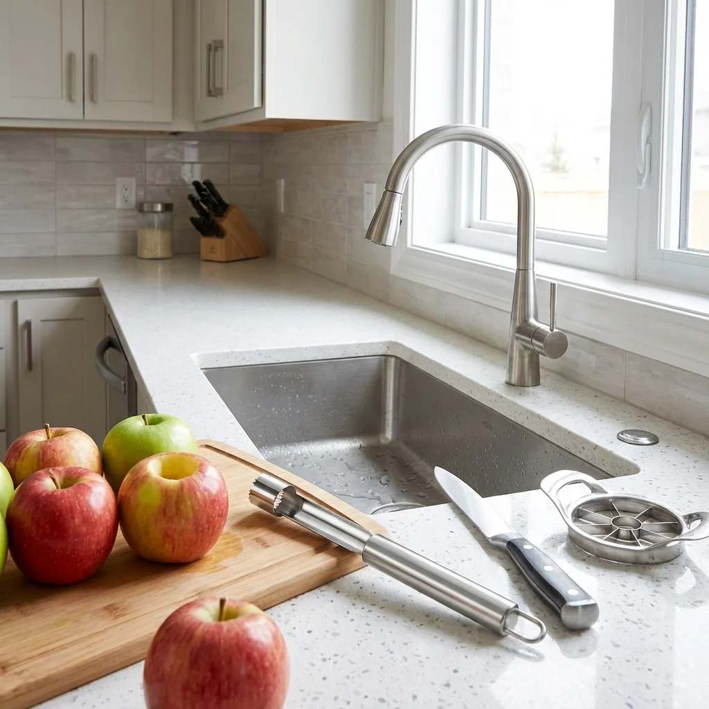 Home 20cm Stainless Steel Apple Corer - Fruit Core Remover Essential Kitchen Apple Processing Tool