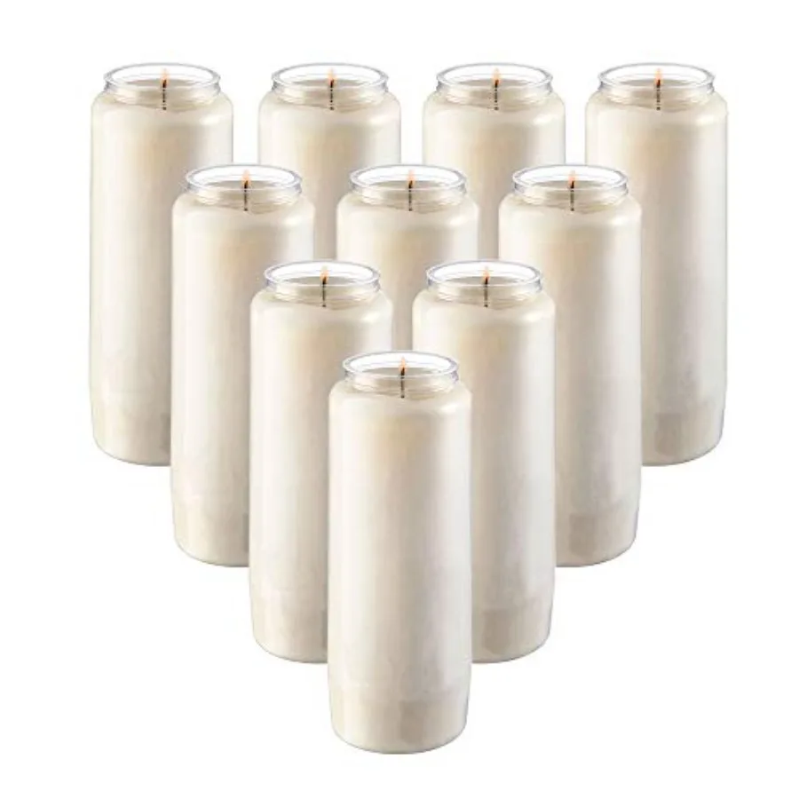 

9 Day Prayer Candles 9 Pack - 7" White Memorial Candle for Shiva Religious Ceremony Party Emergency Candles - Long Burning Vege