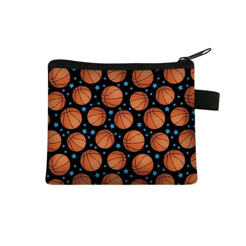 

Basketball Print Coin Purse Kids Wallet Money Key Holder Bags Boys Purse Mini Change Coin Pouch Bags Gift Wallets
