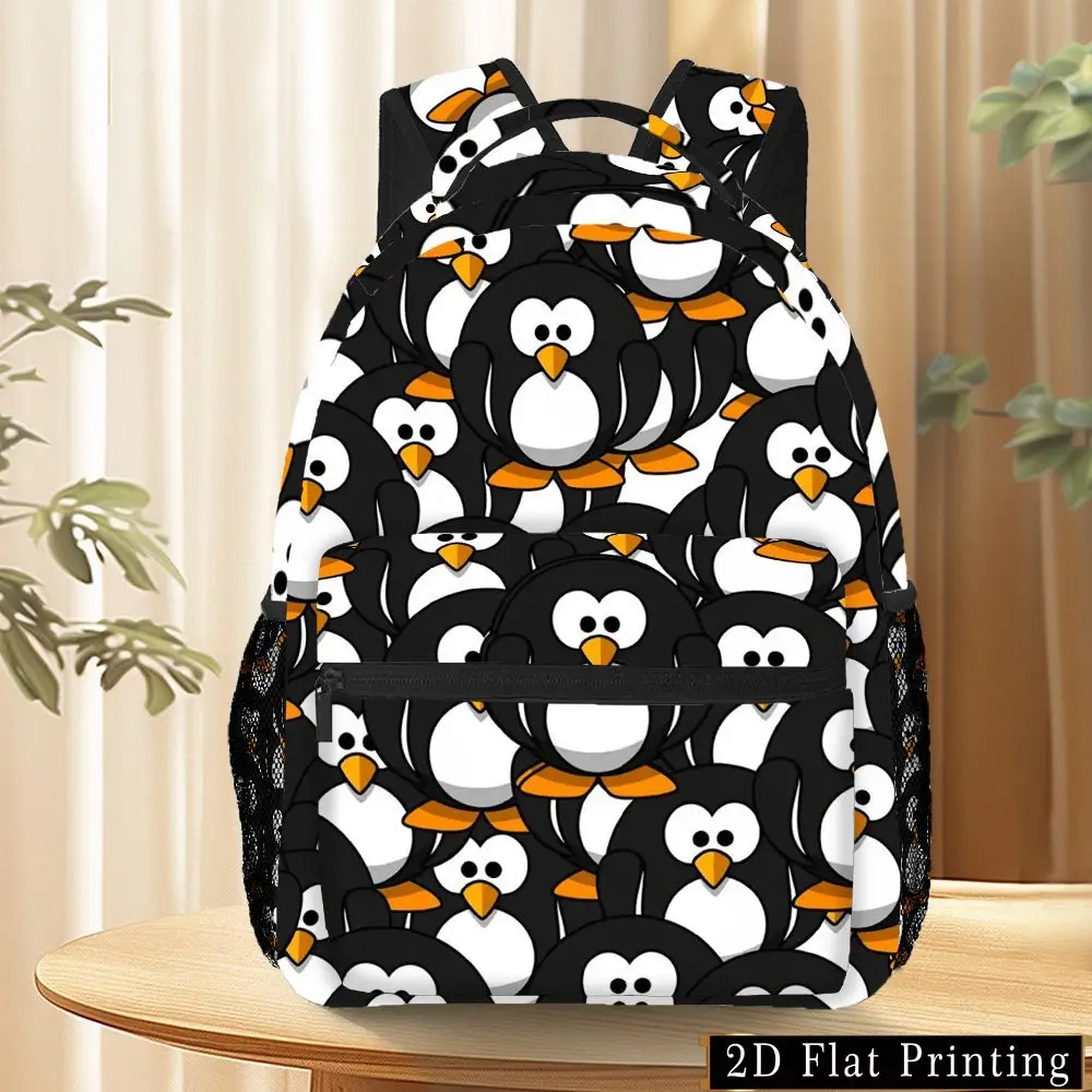 

Cute Cartoon Penguin Print Backpack Casual Animal Pattern School Bag Lightweight Daypack for Kids Students Outdoor Travel