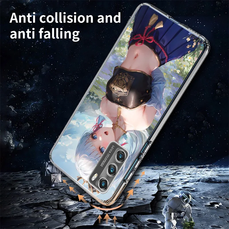 Genshin Impact Kamisato Ayaka Cover Phone Case For Huawei P40 P30 P20 P10 Lite Mate 20 10 Pro P Smart Z Y5 Y6 Y7 Y9S Soft Fundas image 3