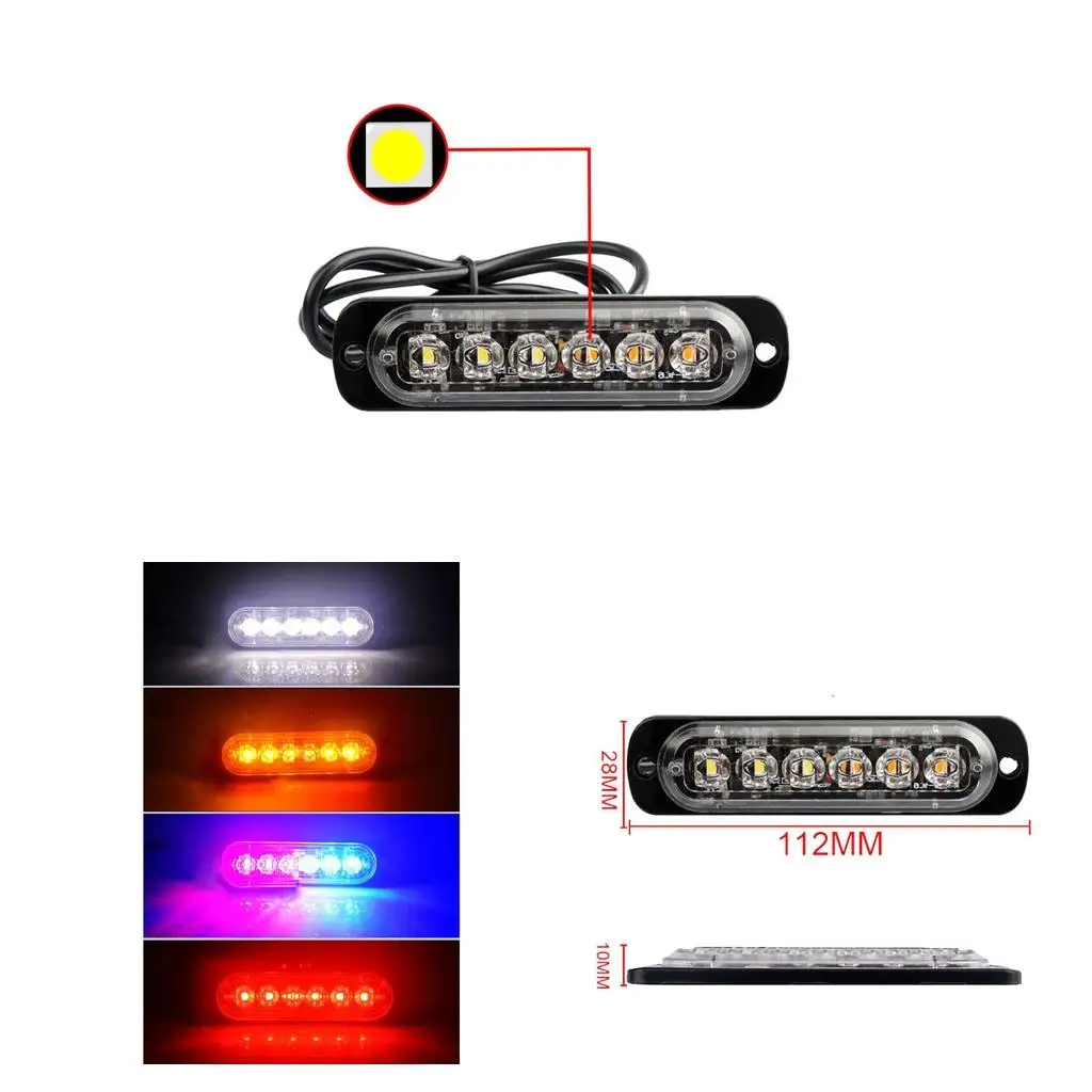 IPX4 Waterproof Aluminum Alloy Universal Flash Strobe Light 17 Patterns Hazard Beacon 18W for Car SUV Truck Van Emergency