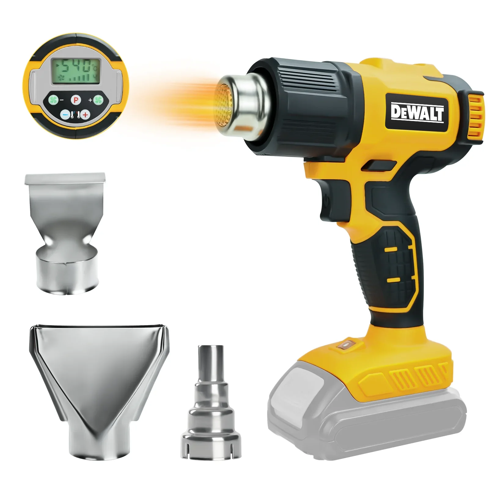

Термофен DEWALT DCE530 20В с блокировкой безопасности, 350-550°C ° Профессиональный воздушный нагнетатель C 200 л/мин для сварочных работ и термоусадки