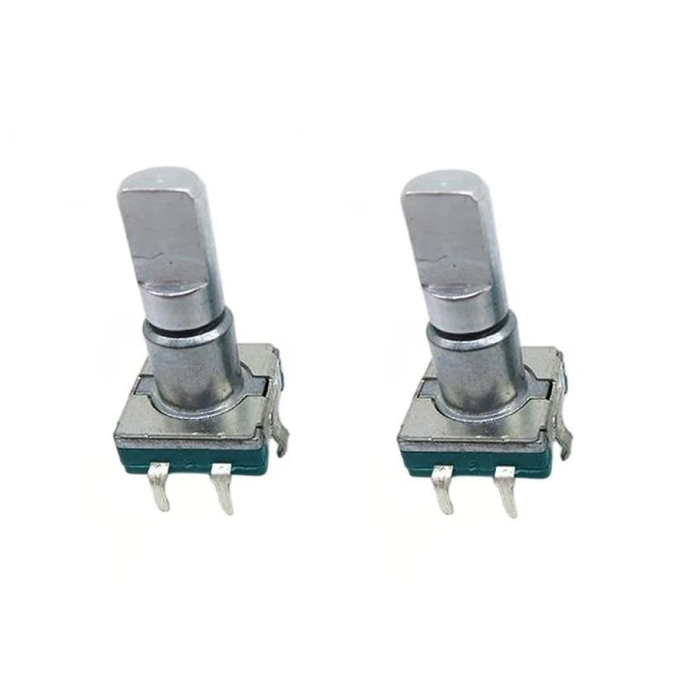 2PCS 360-degree Pulse Potentiometer EC11 Encoder 30-bit Range 15 Pulse Code Switch 18MM Handle Length