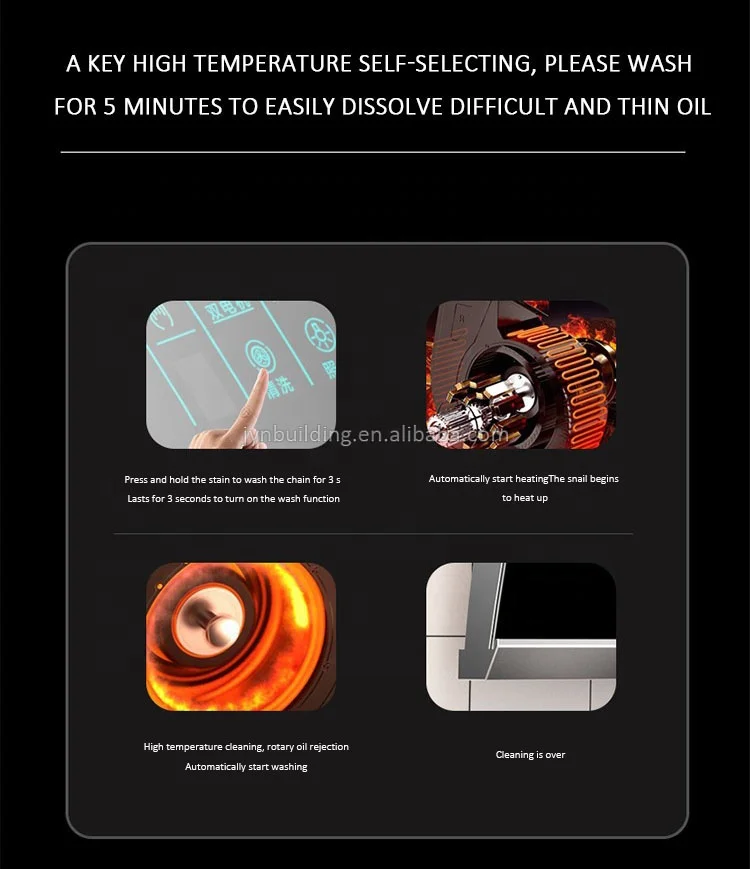 Tipi moderni di alta qualità Camino da cucina Cappa da cucina personalizzata all'ingrosso Estrattore per cappa da cucina in vetro curvo