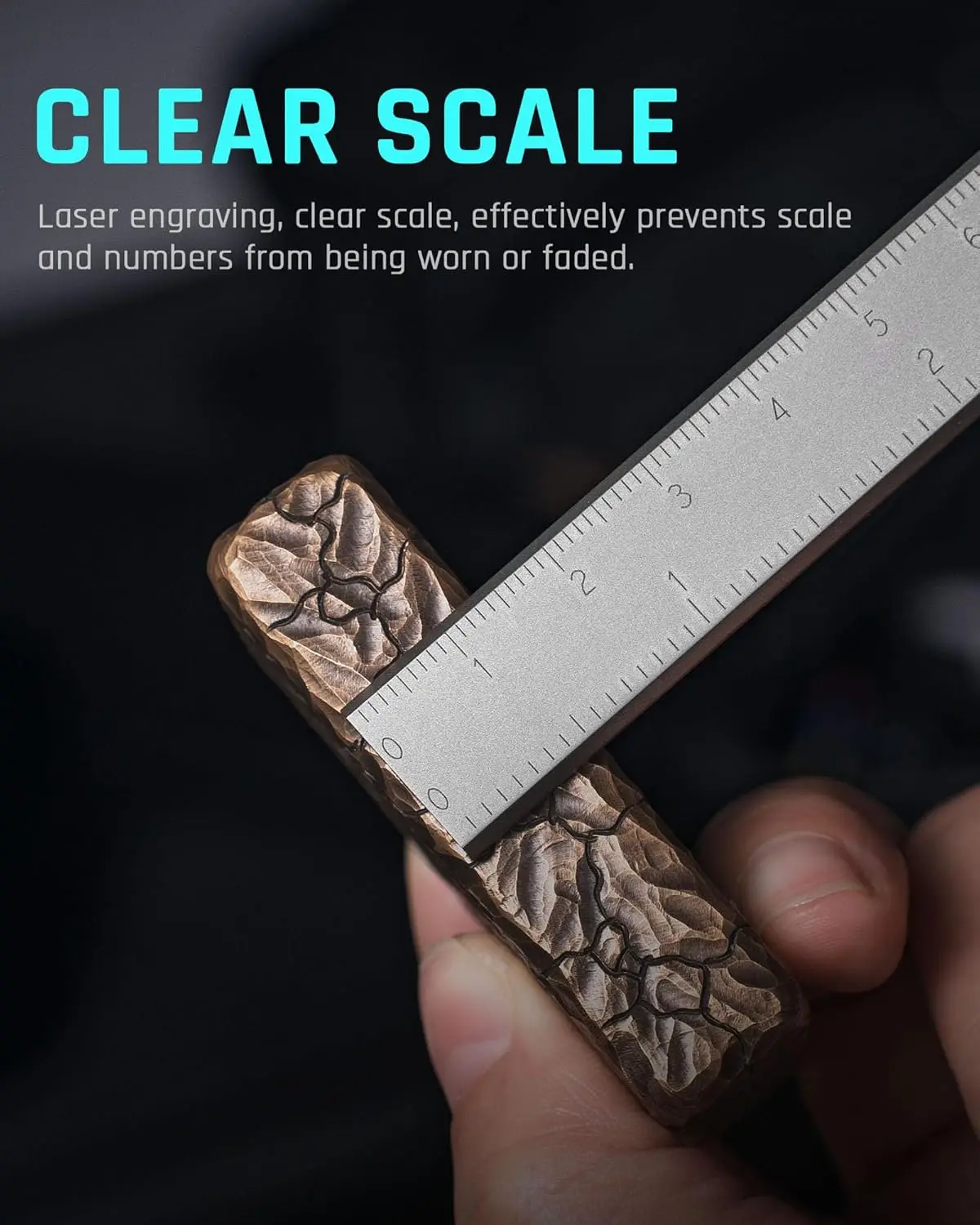 Titanium Straight Ruler, Titanium Alloy Outdoor Metal Tools Self-Defense Hard Ruler Waist Hanging Crowbar