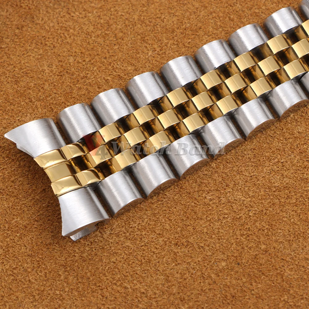 Massives Gebogenes Luxus-Uhrenarmband 13mm 17mm 20mm 21mm für Rolex GMT Edelstahl-Uhrenband für Jubilee Metall-Armband – Detail 12
