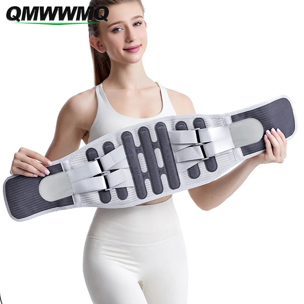 

1 шт. Дышащий пояс для поддержки поясницы с 7 ребрами жесткости, противоскользящий поясничный бандаж для мужчин и женщин для работы и повседневного использования