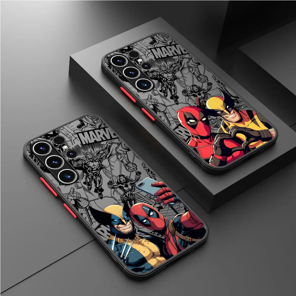 Cover Luxury Marvel Deadpool And Wolverine Cartoon Case for Samsung Galaxy S21 S24 Ultra S23 Ultra S20 FE S10 Lite S9 S22 Plus