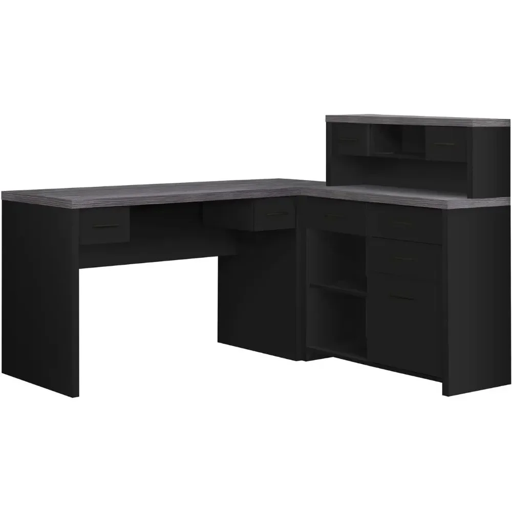 Computer Desk L-Shaped - Left or Right Set- Up - Corner Desk with Hutch 60