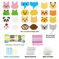 12 pezzi Kit da cucito per animali fai da te animali artigianali in feltro Kit da cucito per principianti cucito creativo regalo di attività Indoor per ragazzi e ragazze