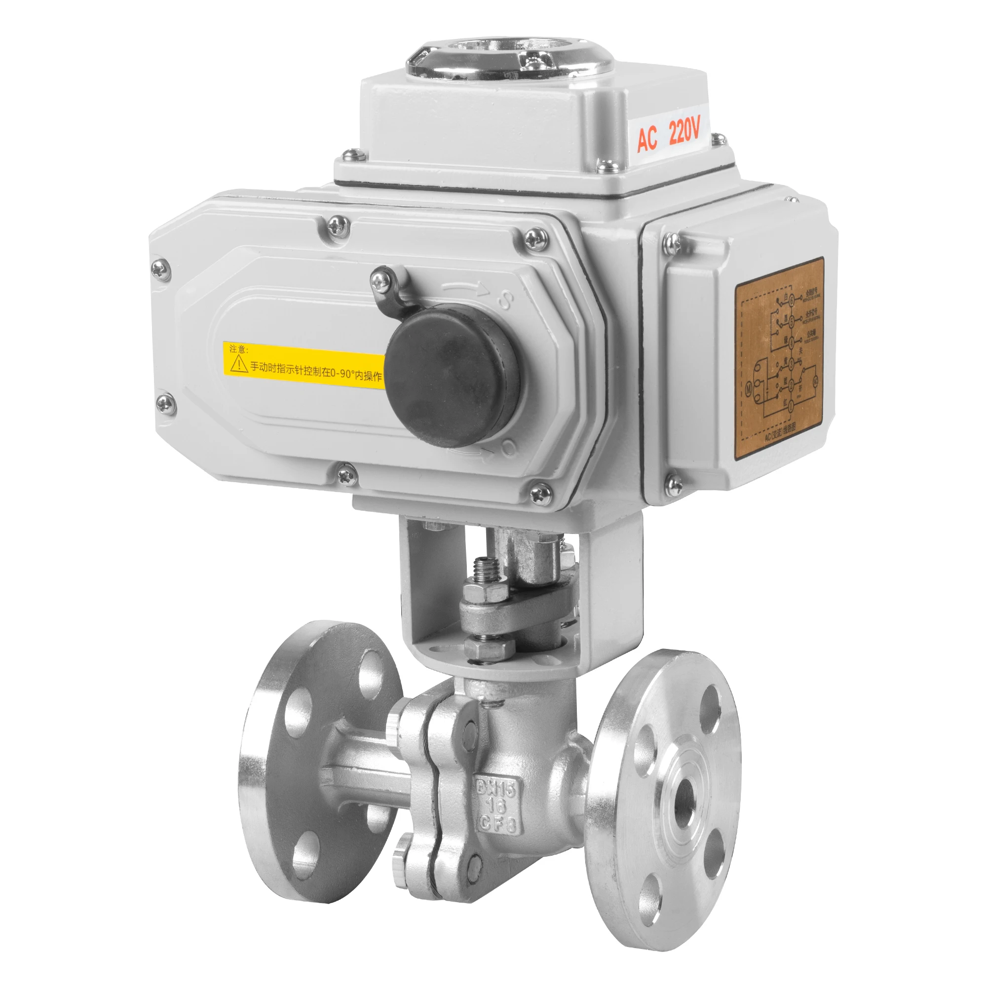 

Электрический шаровой кран из нержавеющей стали DN40-DN100 с ручным и автоматическим управлением, фланцевый, для высоких температур, запорный клапан для воды