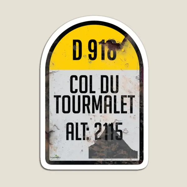 Col Du Tourmalet France Kilometre Marker  Magnet Home Stickers Colorful Refrigerator Toy Kids  for Fridge Organizer Holder Funny