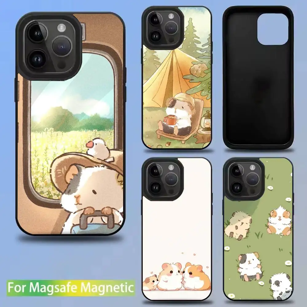 

Cartoon Hamster Phone Case For iPhone 16,15,14,13,12,11,Pro,Max,Plus,Mini,SE New Magsafe Magnetic Wireless Charging