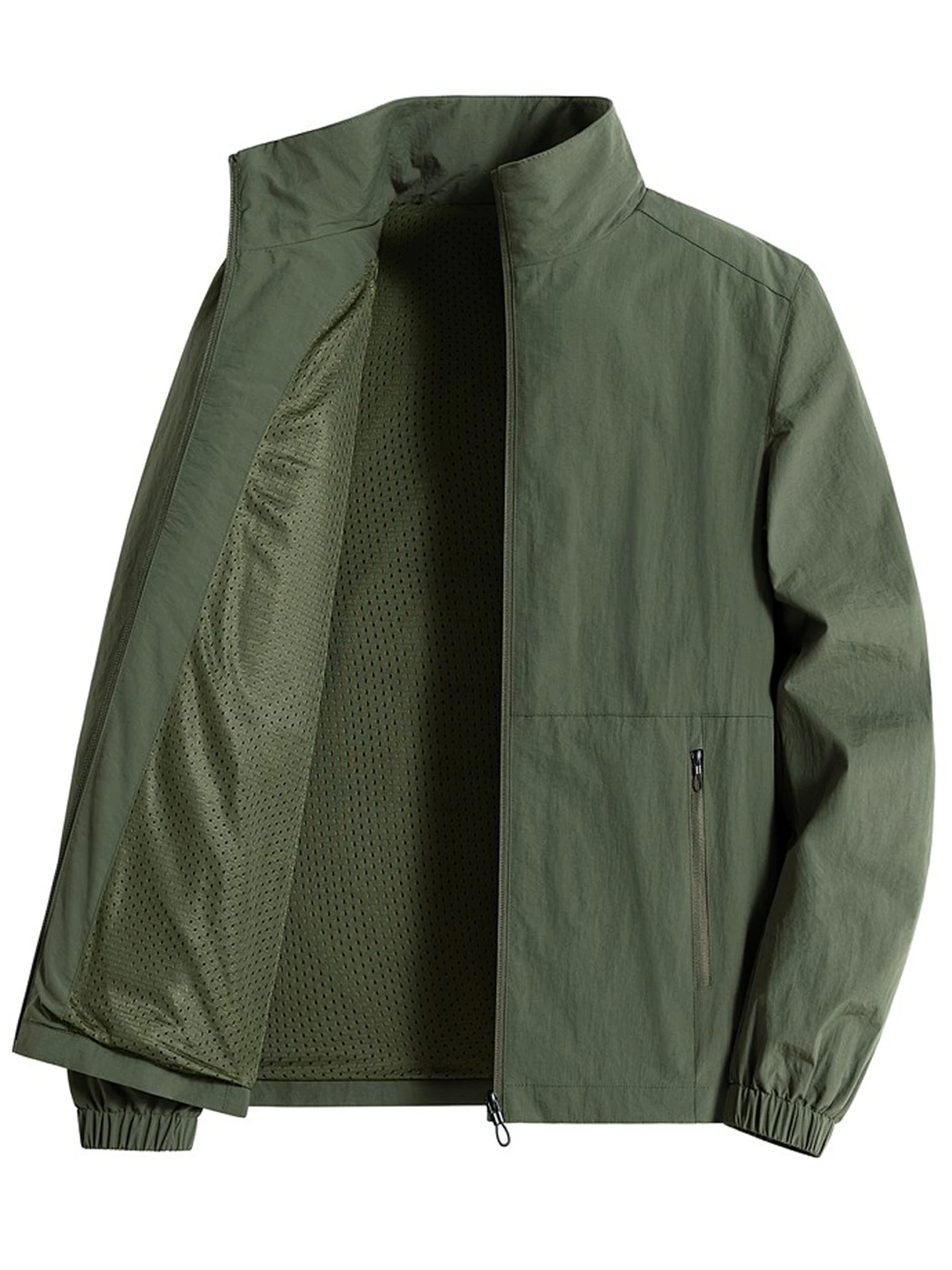 

Men's Outdoor Lightweight Windproof Water-resistant Casual Jaet Loose Fit Stand Collar Spring Autumn Faion Ci Sle