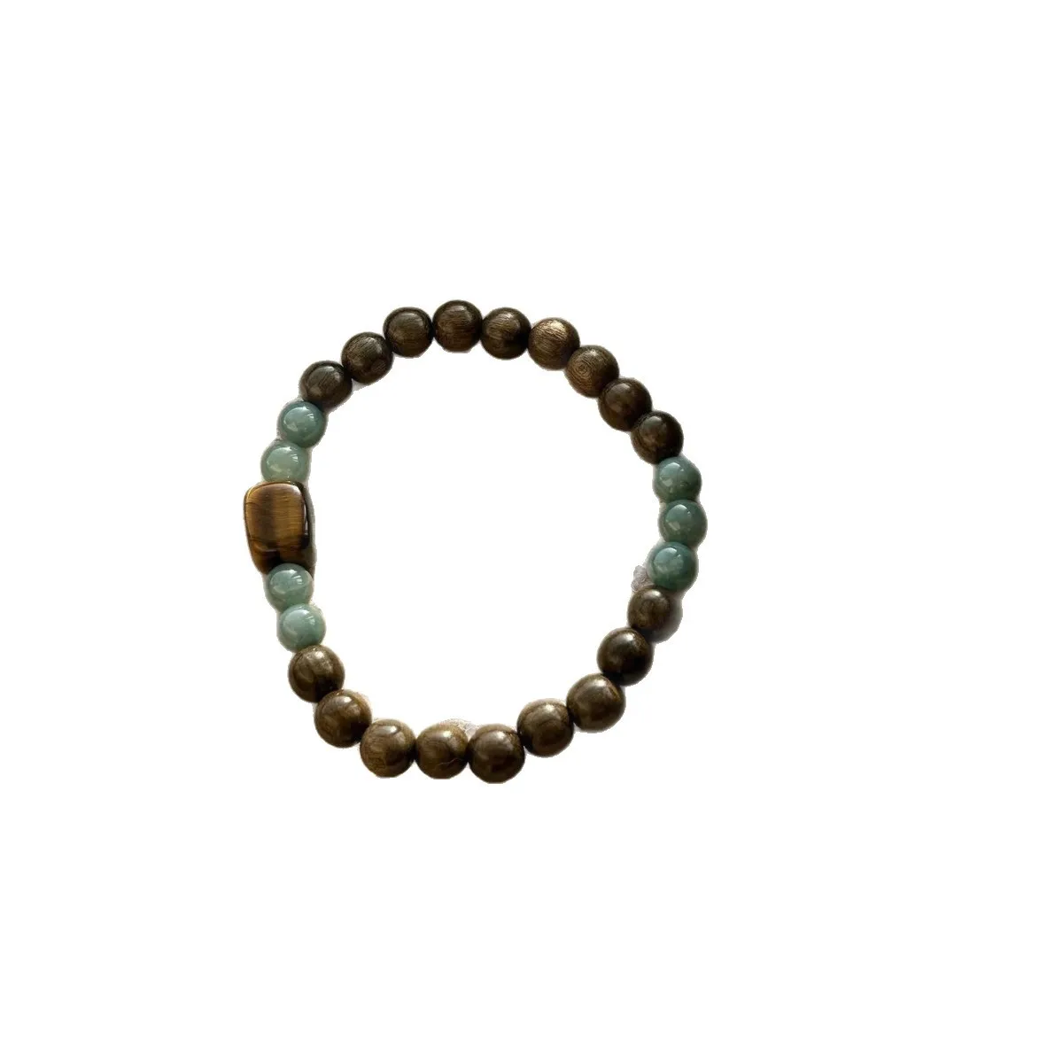 

New Chinese Style Natural Sandalwood & Yellow Tiger Eye Beaded Bracelet, Versatile Jewelry Gift