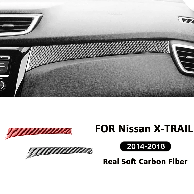 

Car Interior Carbon Fiber Co-Pilot Central Control Front Panel Cover Decoration Sticker For Nissan X-TRAIL 2014-2018 Accessories