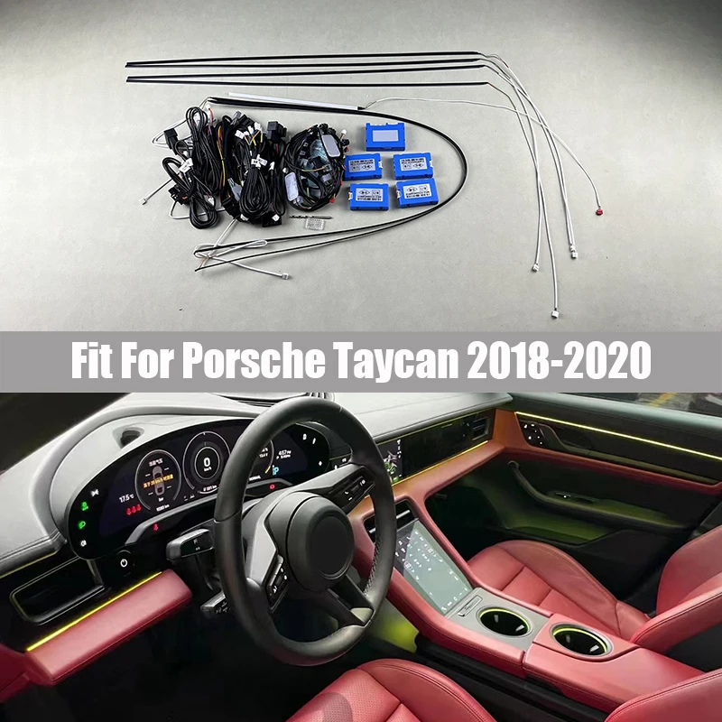 Suitable for Porsche Taycan 2018 2019 2020 Modified Ambient Light Inter Door Flashing Atmosphere Lamp Decorate Interior Light