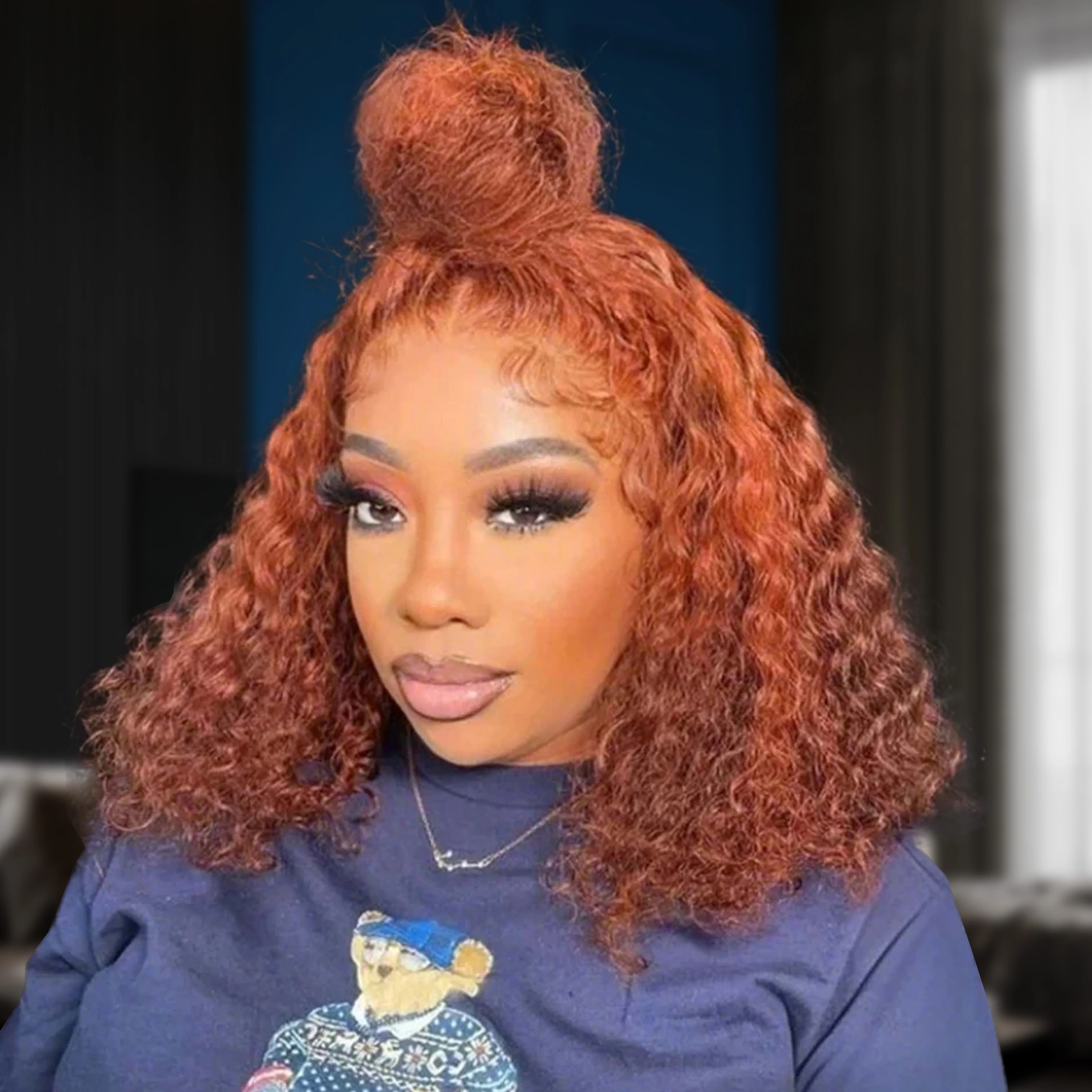 

4/350 Коричневый Рыжий Оранжевый Боб Парик 13x4 Волна Воды 240 Плотность Прозрачный Парик Человеческих Волос Короткий Парик Бразильский Реми Парик Человеческих Волос