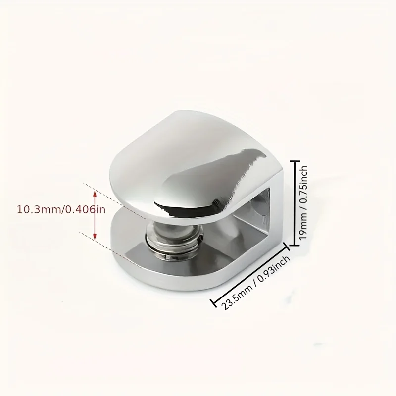 4Pcs Hardware Stainless Steel Glass Shelf Brackets Heavy Duty Adjustable Glass Support Silver Bathroom Clamp Holder