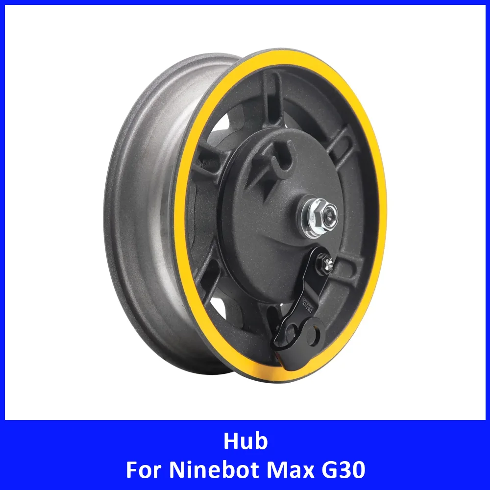Aluminum Alloy Front Wheel Hub Steel Ring with Drum Brake Assembly for Ninebot Max G30 Electric Scooter Hub Drum Brake Pad Parts