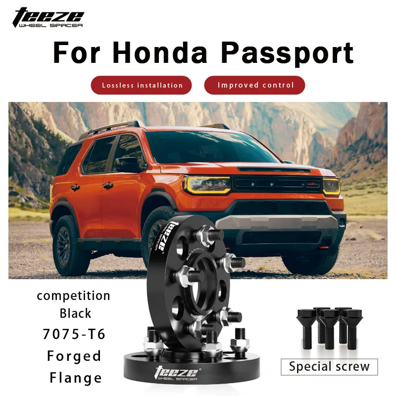 

Teeze 2/4pcs 5x120 CB 64.1mm M14x1.5 Hub Centric Black Forged wheel spacer For Honda Passport Flange Plate15/20/25/30/35mm
