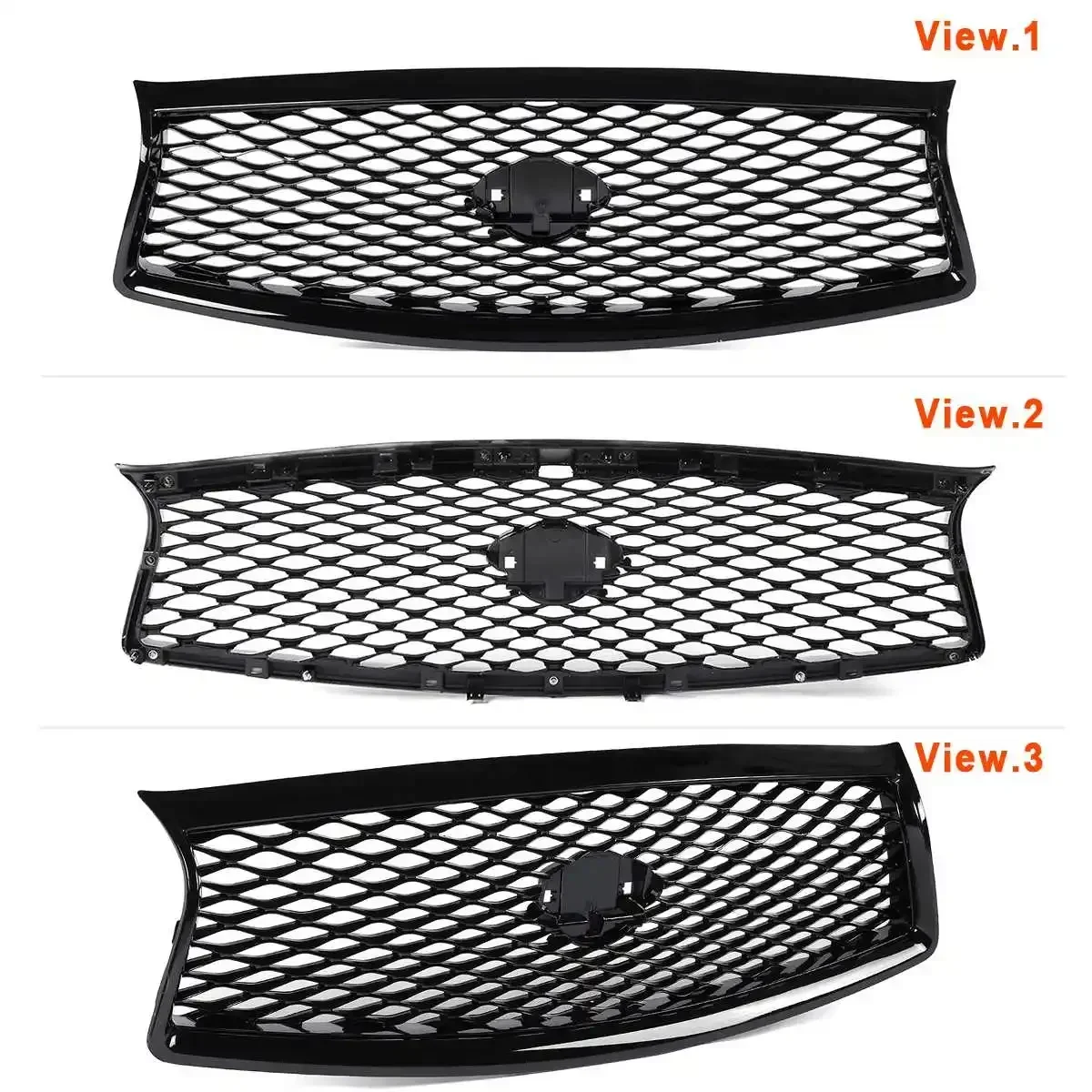 Q50 Q50S Car Front Bumper Center Grille Mesh Replacement For Infiniti Q50 Q50S 2014-2022 Racing Grills Auto Exterior Body Kit