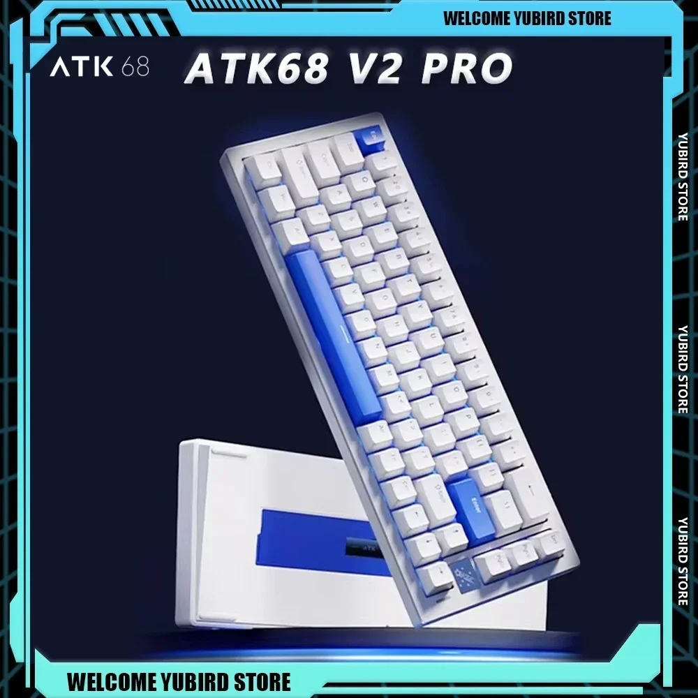 Atk68 V2 Pro Low Delay Mechanical Keyboard Custom Aluminium Alloy PBT Keycaps Rgb Hot Swap Esports Keyboards Gaming Accessories