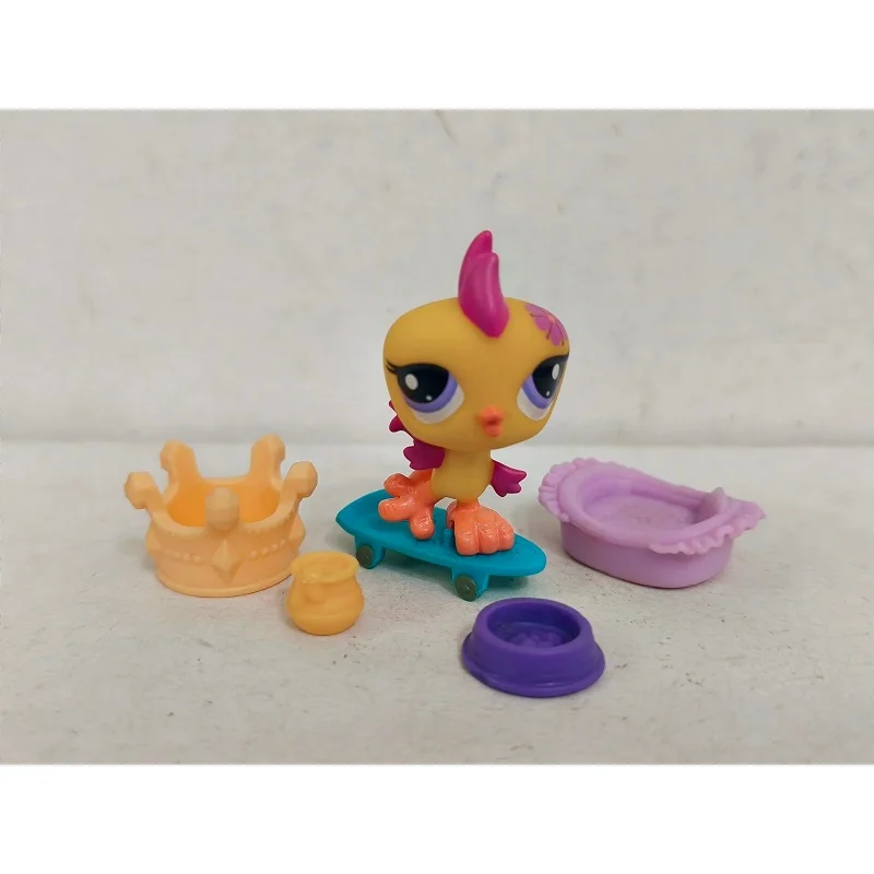 LPS Figure Yellow Parakeet Triplet W/5pcs Accessories Littlest Pet Shop toy #7075