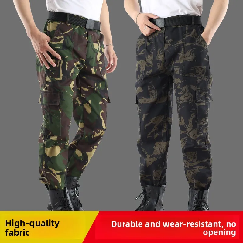 Camouflage Work Trousers Men's Spring Autumn Wear Resistant Outdoor Car Repair Labor Protection Work Pants Long Lasting Use