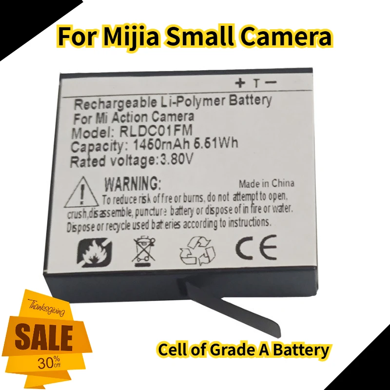 

1S1P 3.8V 1450mAh for Mijia Small Camera YDXJ01FM Battery RLDC01FM Cell of Grade A