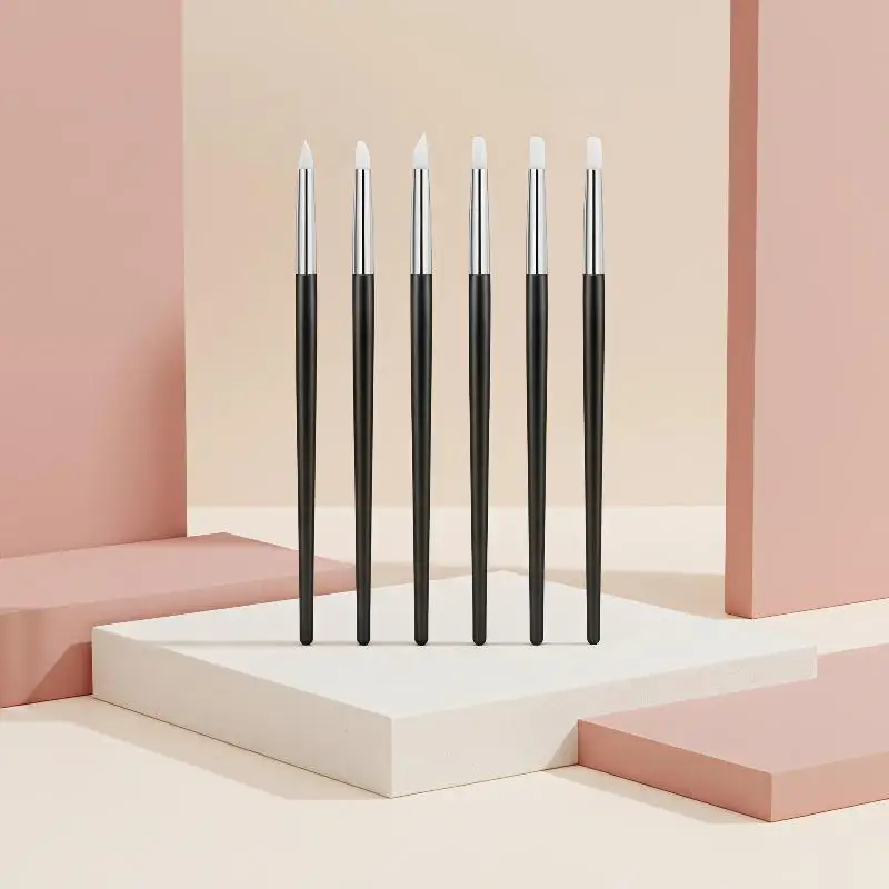 5Pcs Silicone Nail Art Brushes Non-slip Handle Suitable for Gel Polish Painting Home DIY & Salon Nail Design
