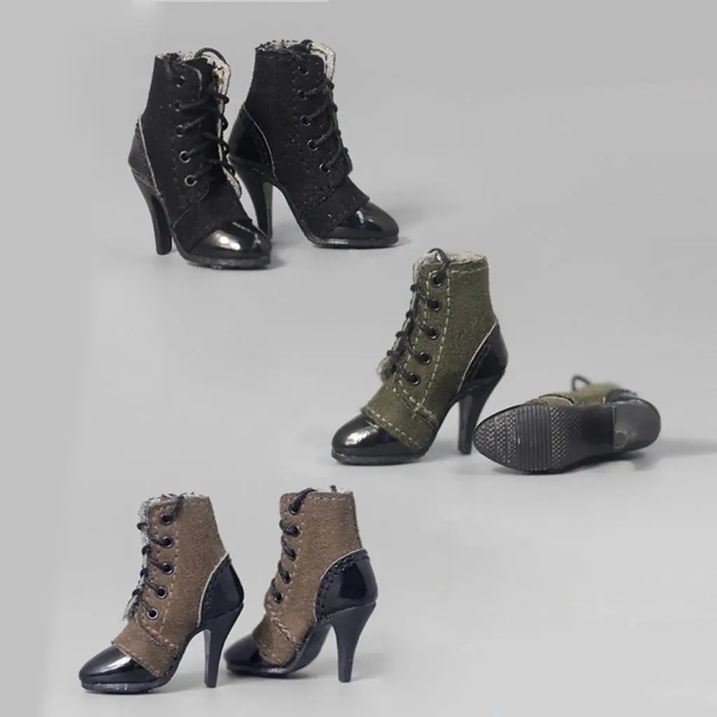 1/6 Stivaletti con tacco alto da donna Scarpe invernali per accessori per action figure femminili da 12 pollici