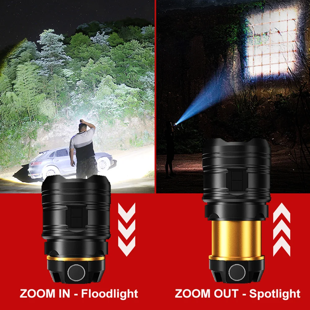 The Strongest Xhp360 36-core lamp Flashlight 18650 Rechargeable Zoom Flashlights High Power Lamp Fishing light