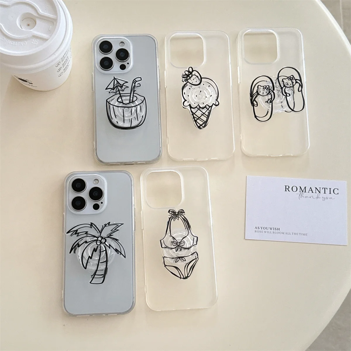

New summer lined coconut tree Phone Case For iPhone 16 15 14 13 Pro Max fundas case Protective cover For iPhone case 16 16pro
