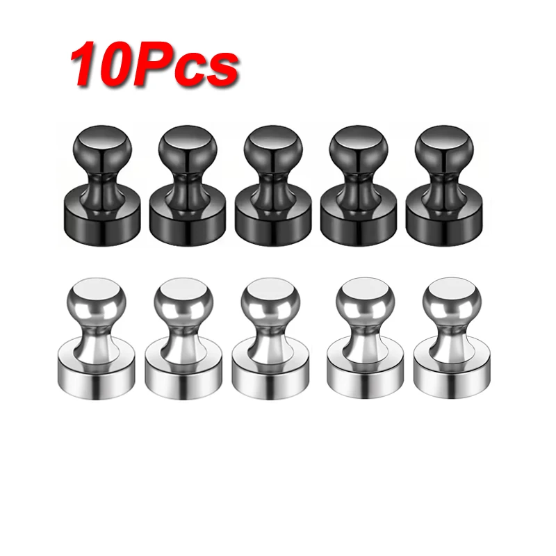 10PCS Magnetic Pushpins Neodymium Metal Steel Strong Magnet for Office Teaching Whiteboard Refrigerator Magnetic Nails