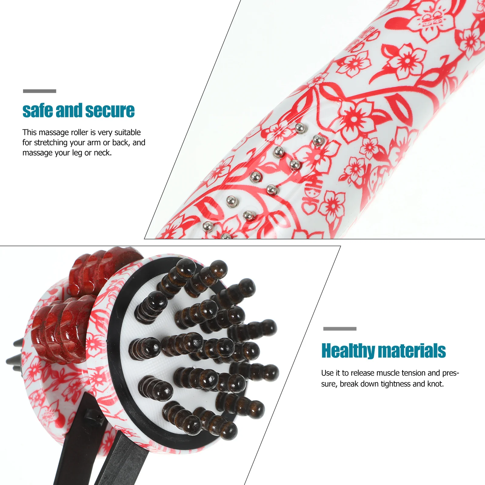 

Massage Roller Handheld Plastic Muscle Massager Tool for Myofascial Release Improve Blood Circulation Back Neck Leg Massager