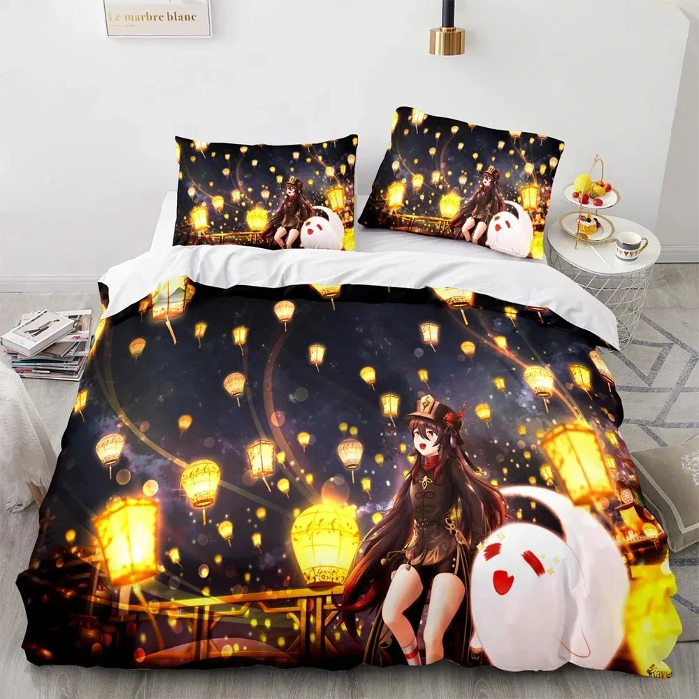 

Genshin Impact Bedding Set Game 3d Print Bed Linen Quilt Soft Duvet Cover Sets Home Textile Queen King Size Girl Boys Room Decor