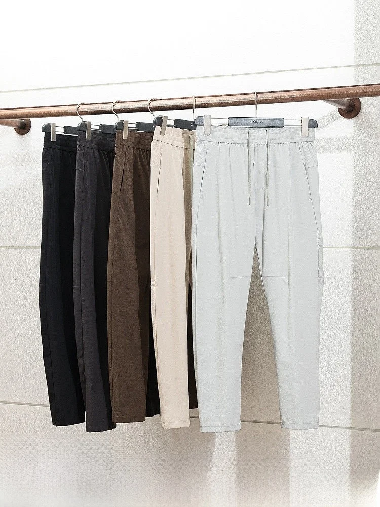 

Ultra-Thin Breathable Men's Sporty Casual Pants Fluid Tailoring Lightweight Comfortable Spring Summer Loose Fit Quick Dry