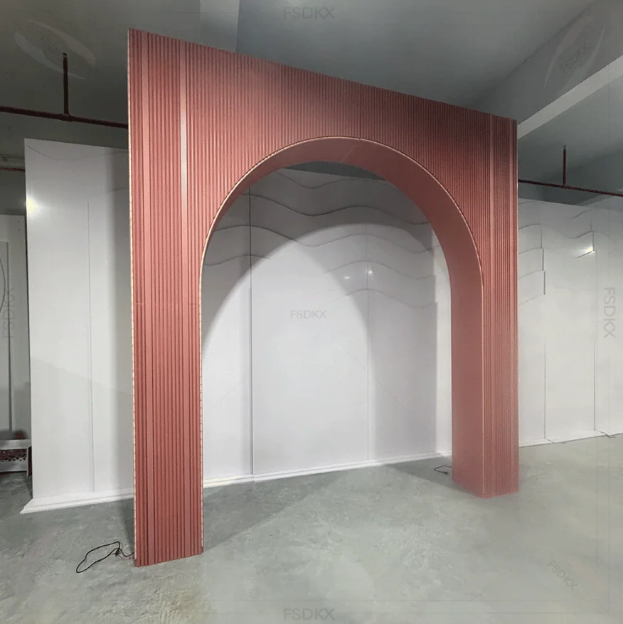 

Luxury Top Quality White Ripple PVC Arch Backdrop Wedding Reception Backdrop Design for Event Rental