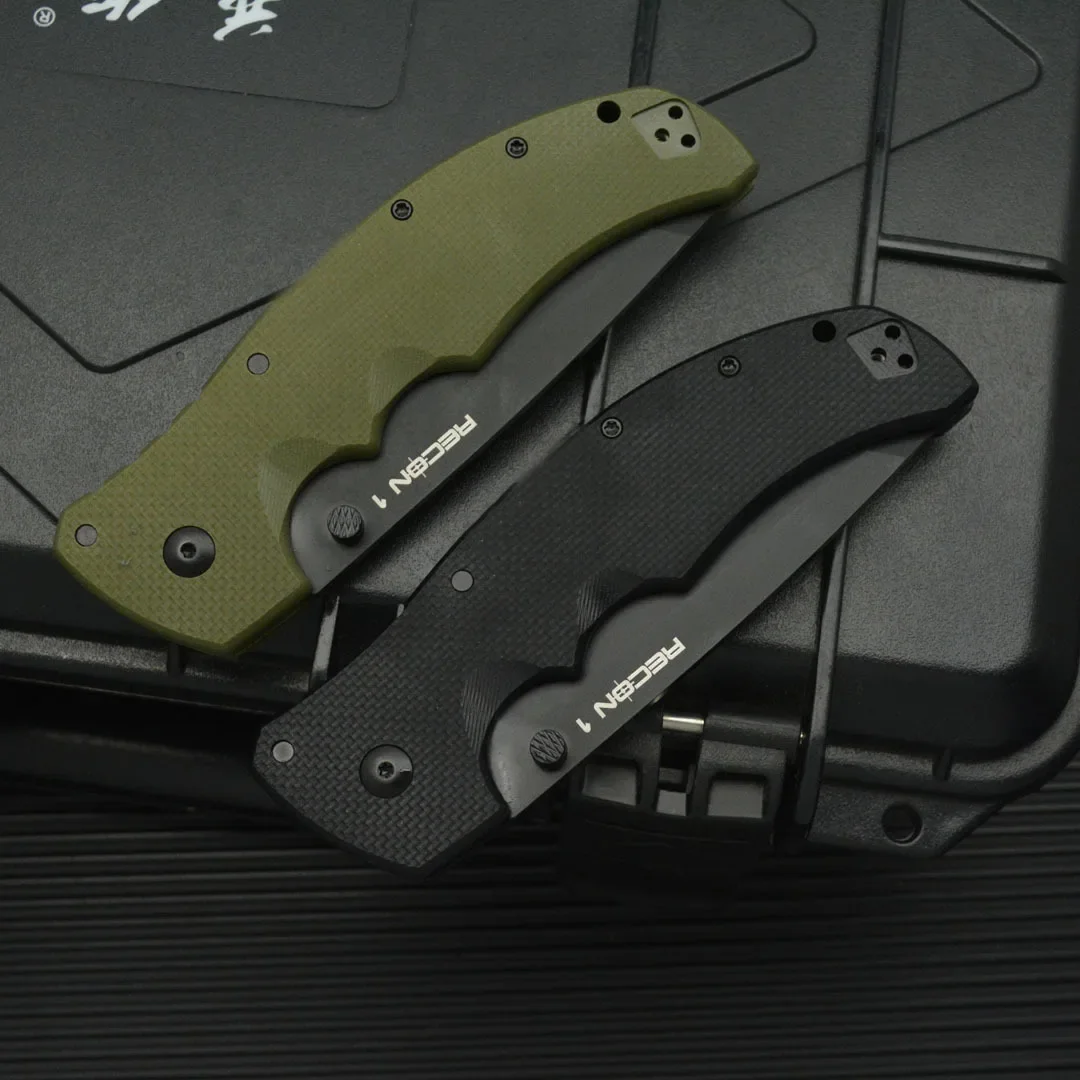 Novo frio 27bt recon 1 tanto faca dobrável 9cr18mov lâmina de aço militar tático sobrevivência caça rápida facas grandes ferramentas edc