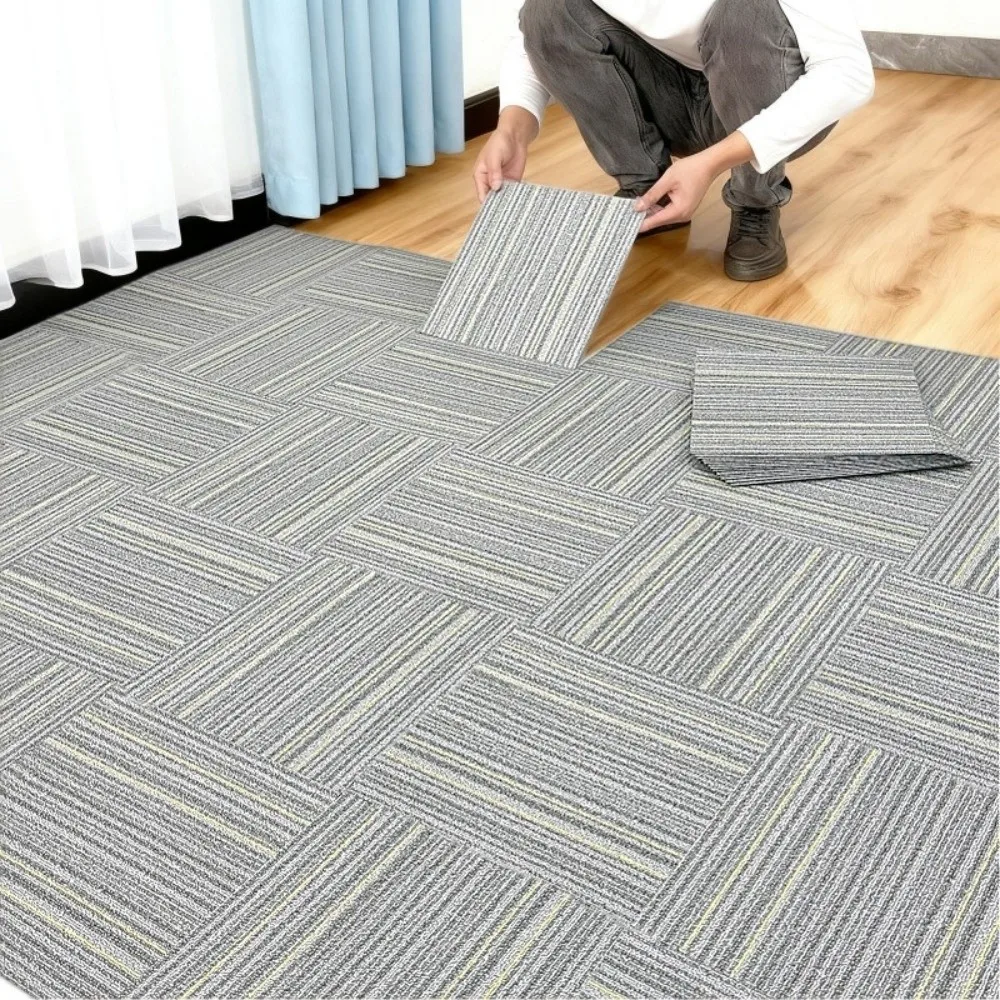 Imitation Carpet Texture PVC Floor Tile Self Adhesive Waterproof Floor Cover Anti Slip Wear Resistant Vinyl Floor Sticker