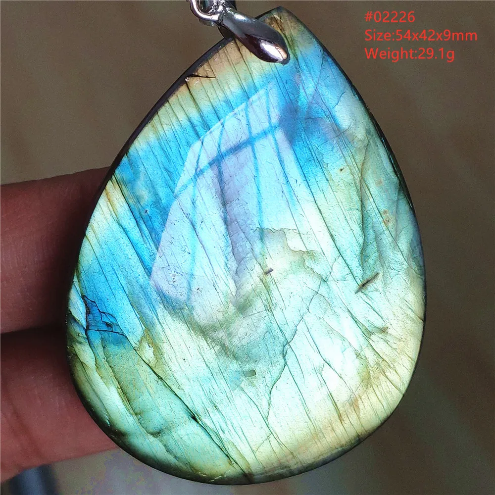 Natural Blue Light Labradorite Pendant Jewelry Beads Wealthy Colorful Labradorite Light Necklace Gift Women Men AAAAAA