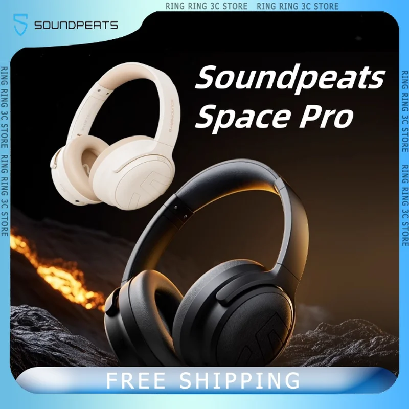 

Soundpeats Space Pro Bluetooth Headphone Wireless Hi-Res LDAC Active Noise Reduction Long Endurance Comforable Custom Headset